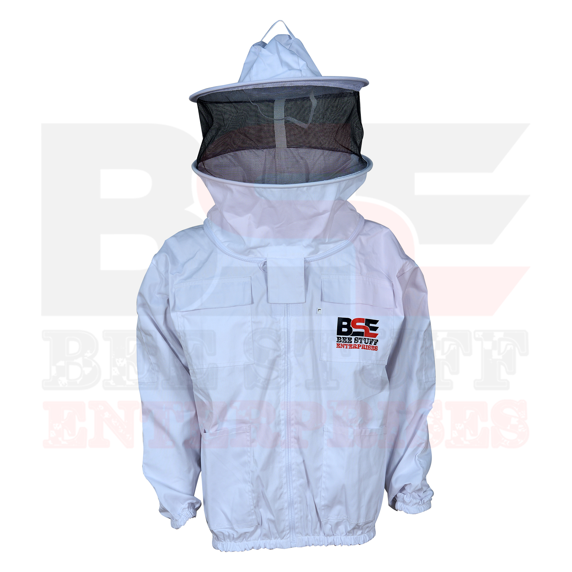 Cotton Jacket With Round Veil