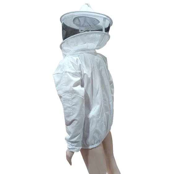 Cotton Jacket With Round Veil