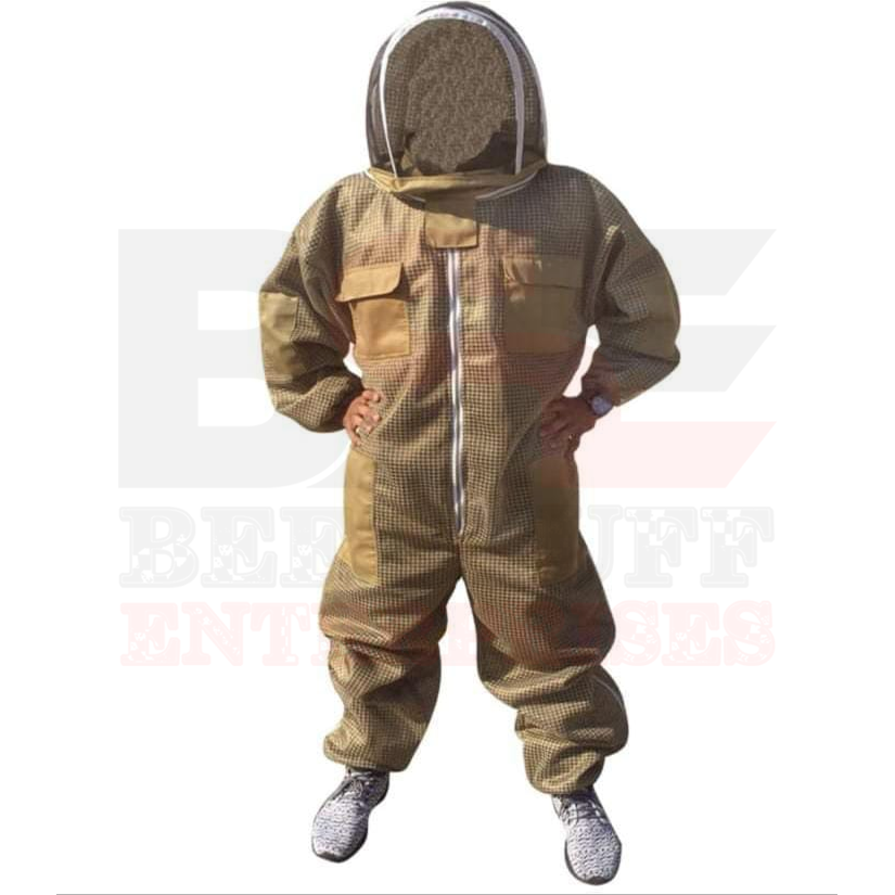 Best Brown 3 Layer Ventilated Suit with Fancying Veil Braas Zipper