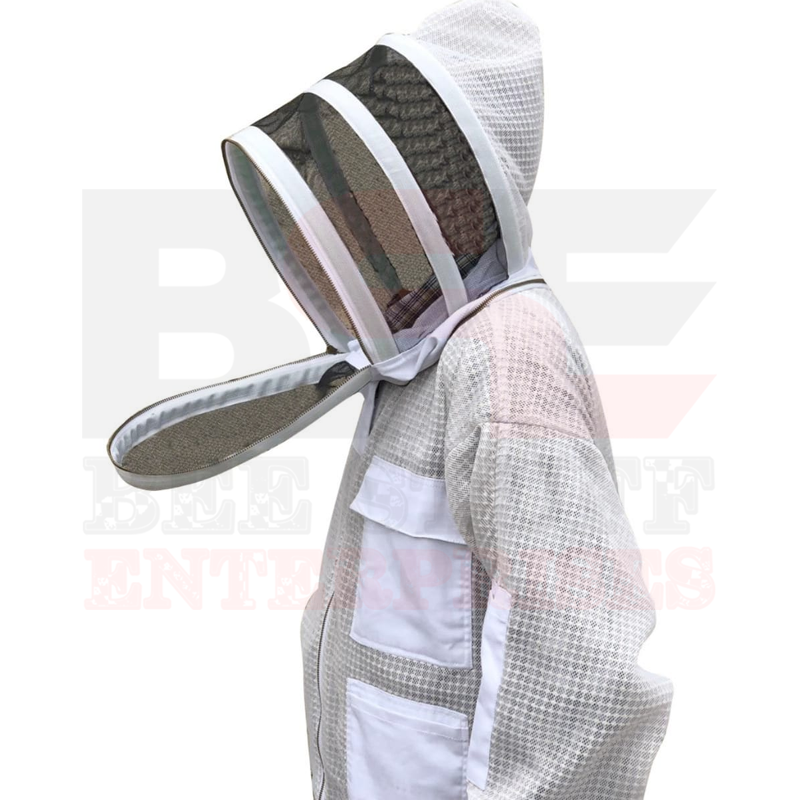 Premium White 3 layer Ventilated Suit with Fancying Drinking Veil